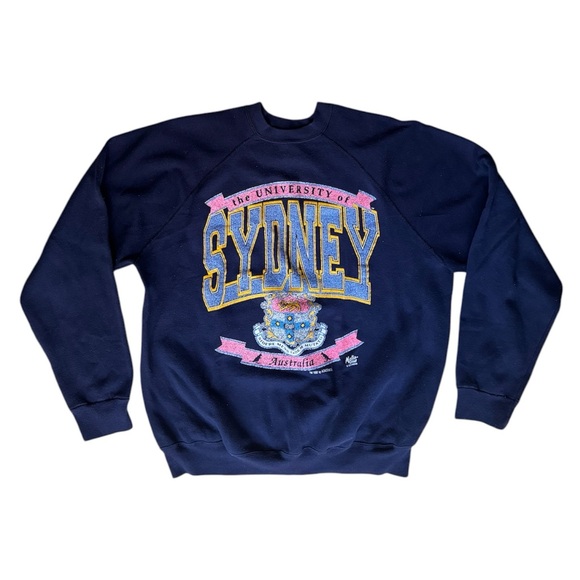 Vintage Navy University of Sydney Crew Neck Sweatshirt Size M - Picture 3 of 6